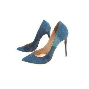 Aldo Blue Denim Block Heel Pumps